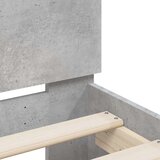vidaXL Posteljni okvir z vzglavjem betonsko siv 140x200 cm inž. les | Shoptok.si
