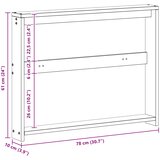 Naslon 2 kom. Prirodna 78 x 10 x 61 cm Čvrsto drvo akacije Slike