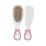 Lorelli baby care cesalj i cetka sa prirodnim vlasima - blush pink ( 10240350001 ) | ePonuda.com