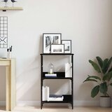  Polica za knjige Crna Hrast 50x33x82 cm Enginirano drvo i Čelik | shoptok.hr