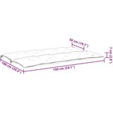 Jastuk za vrtnu klupu krem bijeli 150x(50+50)x7 cm od tkanine | shoptok.hr