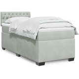 Box spring krevet s madracem svjetlosivi 100x200 cm baršunasti | shoptok.hr