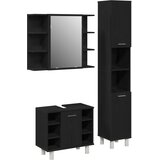  Set namještaja za kupaonicu Zidne 3 pcs Crna 30 x 30 x 179,5 cm | shoptok.hr