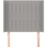  Uzglavlje s ušima svjetlosivi 93x16x118/128 cm od tkanine | shoptok.hr