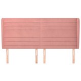  Vzglavje z ušesi roza 163x23x118/128 cm žamet, (20933622) | Shoptok.si