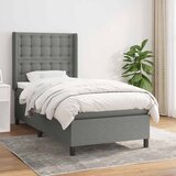  Krevet s oprugama i madracem tamnosivi 90 x 190 cm od tkanine | shoptok.hr