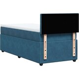 Box spring krevet s madracem plavi 90x200 cm baršunasti | shoptok.hr