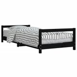 The Living Store Otroški posteljni okvir črn 90x190 cm trdna borovina - Otroški Posteljni Okvir, (21625324) | Shoptok.si