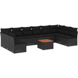  11-dijelni set vrtnih sofa od poliratana s jastucima crni | shoptok.hr