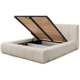 Bobochic Paris Bež tapecirani bračni krevet s prostorom za odlaganje s podnicom 160x200 cm Denali – | shoptok.hr