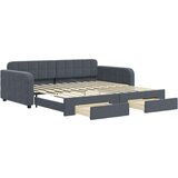 vidaXL Dnevni krevet na razvlačenje i ladice tamnosivi 100 x 200 cm | shoptok.hr