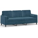  Trosjed s ukrasnim jastucima plavi 180 cm baršunasti | Eponuda.com