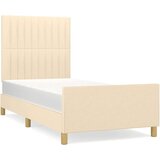  Posteljni okvir z vzglavjem krem 80x200 cm blago, (20902976) | Shoptok.si