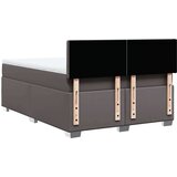 vidaXL Box spring postelja z vzmetnico siva 140x190 cm umetno usnje | Shoptok.si