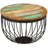 vidaXL Klubska mizica Ø50x35 cm trden predelan les in jeklo | Shoptok.si