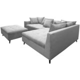 MID.YOU KOTNA SEDEŽNA GARNITURA, rebrasti žamet svetlo siva | Shoptok.si