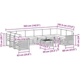  Set vanjskih sofa 11 kom. Bijela i svjetlosiva Poliester | shoptok.hr