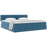  Krevet s od storage s madracem Tamno plava 200 x 200 cm Baršun - Tamno plava 200 x 200 cm Dizajn s jastučićima | shoptok.hr