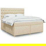 vidaXL Krevet s oprugama i madracem krem 180x200 cm od tkanine | shoptok.hr
