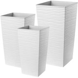 KADAX Komplet 3 vrtnih lončkov + vložki, visoki veliki, beli, 37+47+57 cm, (5000350791) | Shoptok.si