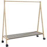 vidaXL Stalak za odjeću s policama i kotačima 106x34x106,5 cm bambusa | shoptok.hr