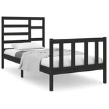 The Living Store Posteljni okvir črn iz trdnega lesa 90x190 cm - Posteljni Okvir, (21526344) | Shoptok.si