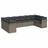  10-dijelni set vrtnih sofa od poliratana s jastucima sivi | shoptok.hr