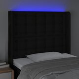  LED uzglavlje crno 103 x 16 x 118/128 cm od tkanine | shoptok.hr