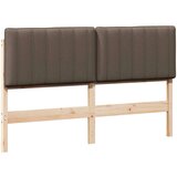  Tapecirani uzglavlje Smeđa i taupe 150 cm Čvrsto borovo drvo | shoptok.hr