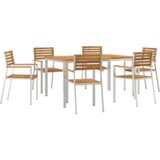  7-dijelni vrtni blagovaonski stol i stolice od čvrstog bagremovog drva | shoptok.hr