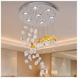  LED kristalni plafonski luster AVARA LED/24W/230V Ø 40 cm sjajni hrom + daljinski upravljač u