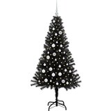 vidaXL Božično drevo med 150 LED z stojalom Črna 150 cm PVC | Shoptok.si