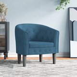  Zaobljena stolica tamnoplava baršunasta | shoptok.hr