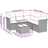  6-dijelni set vrtnih sofa s jastucima bež od poliratana | shoptok.hr