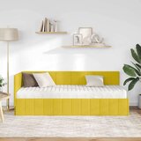 vidaXL kutni okvir kreveta s madracem žuta 80 x 200 cm baršun | shoptok.hr