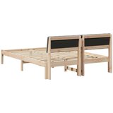  Okvir kreveta smeđe i tamnosivo 135 x 190 cm Masivna borovina | shoptok.hr