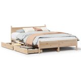 Maison Chic Posteljni okvir - Dvoposteljna postelja - Zakonska postelja brez vzmetnice 140x200 cm trdna borovina-J10876, (21771633) | Shoptok.si