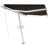 vidaXL Ročno zložljiva tenda z LED lučmi 350x250 cm antracitna | Shoptok.si