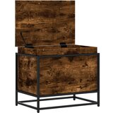 vidaXL Škatla s pokrovom dimljeni hrast 60x40x51,5 cm inženirski les | Shoptok.si