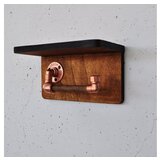 Hanah home polica sa držačem Cop056, 29x16x14 cm, boje oraha | ePonuda.com