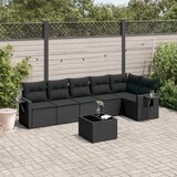  The Living Store Vrtna sedežna garnitura 7-delna z blazinami črn poli ratan - Vrtna Sedežna Garniture, (21464640) | Shoptok.si