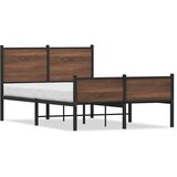  Metalni okvir kreveta bez madraca smeđi hrast 120x190 cm | Eponuda.com