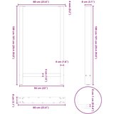  Noge za barski stol Bijele 2 kom 60 x (100-101) cm Čelične | shoptok.hr