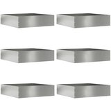 vidaXL Robovi trave 6 pcs srebrna 50 x 50 x 13 cm Cinkana jeklena | Shoptok.si