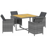  5-dijelni vrtni blagovaonski set od poliratana sivi Siva 109 cm table length | shoptok.hr