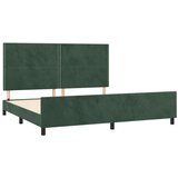  Posteljni okvir z vzglavjem temno zelen 200x200 cm žamet, (20906344) | Shoptok.si