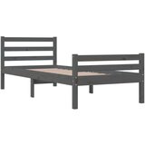 Posteljni okvir siv iz trdnega lesa 100x200 cm, (20685053) | Shoptok.si