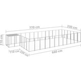  Kavez za pse srebrni 22,99 m² čelični | shoptok.hr