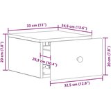  Stenski nočni omarici 2 pcs Siva Sonoma 34,5 x 33 x 20 cm, (5000209418) | Shoptok.si