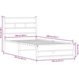  Metalni okvir kreveta bez madraca boja hrasta sonome 100x200 cm | shoptok.hr